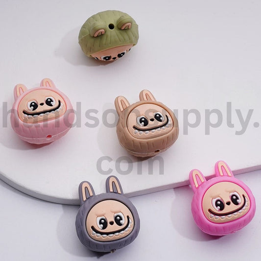 3D Cute Vivid Monster Doll Head Pop Mar Silicone Focal Beads