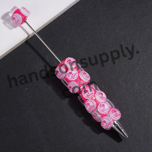 Glam Barbie Pink Fashion Doll with Bottle Cap Lid & AB Rhinestones Beadable Clay Pens