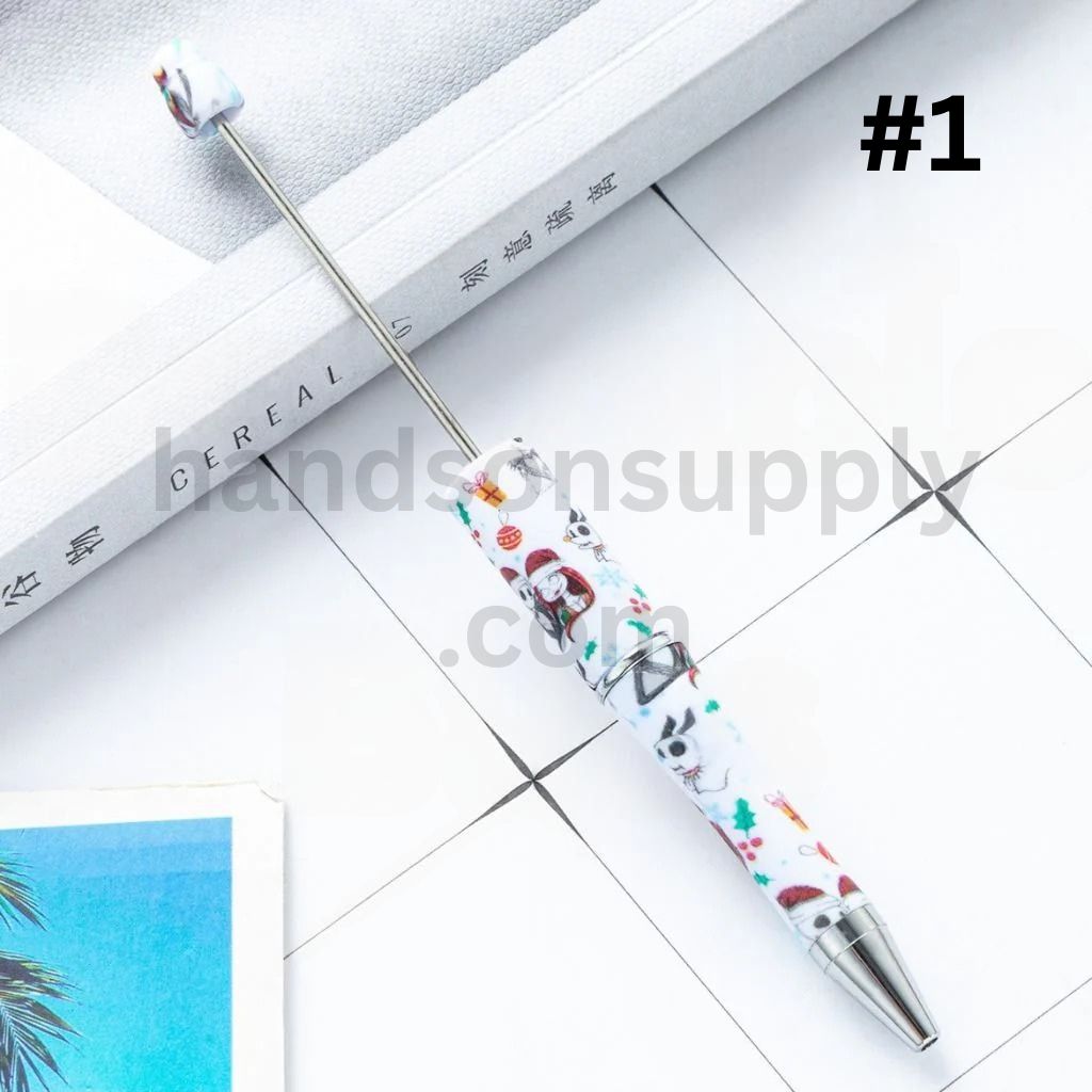 Jac and Sall The Nightmare Before Christmas Printed Theme on White Beadable Pen