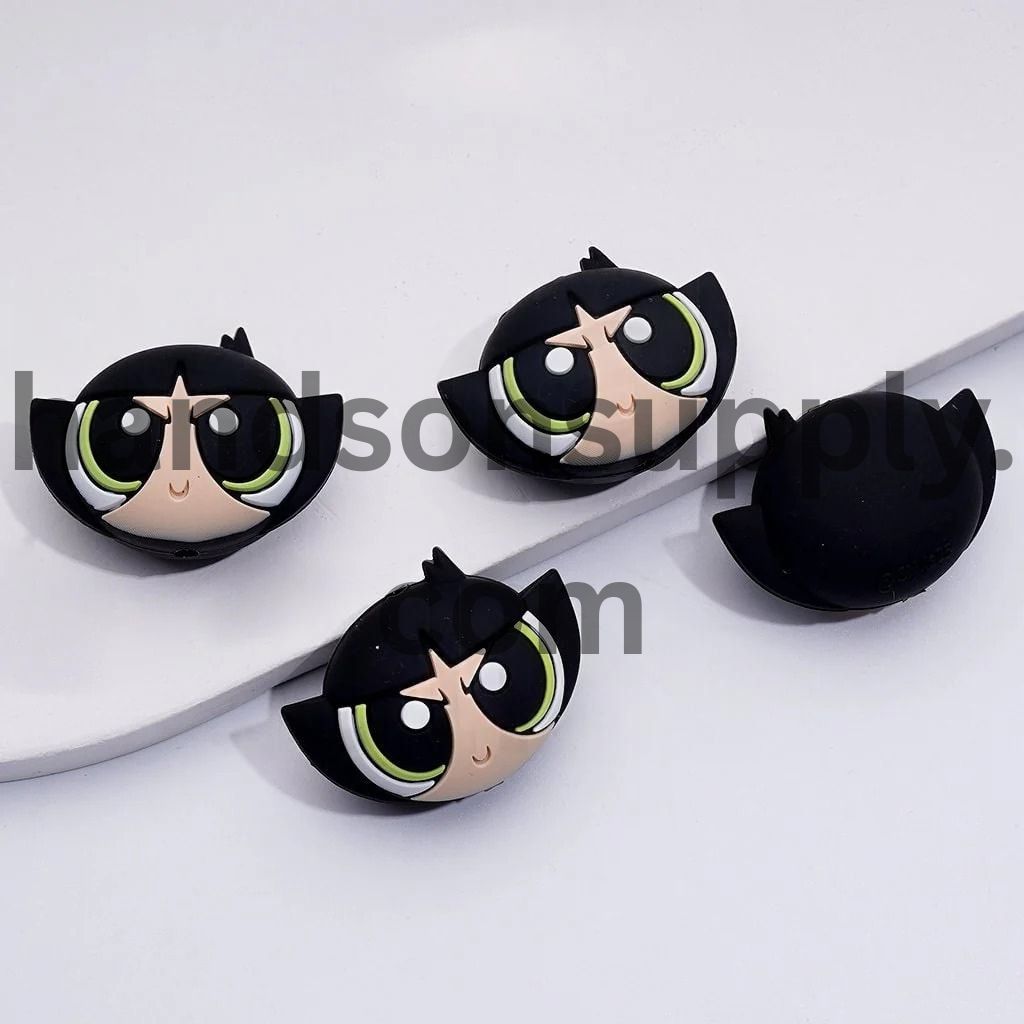 Cute Powerpuf Girls 3D Buttercu Silicone Focal Beads