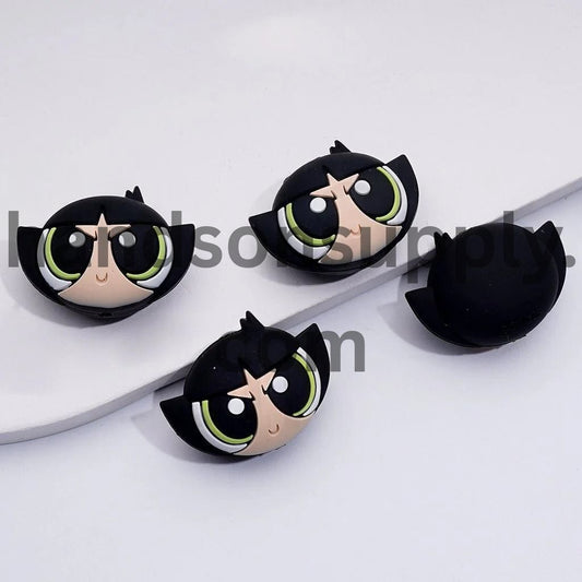 Cute Powerpuf Girls 3D Buttercu Silicone Focal Beads