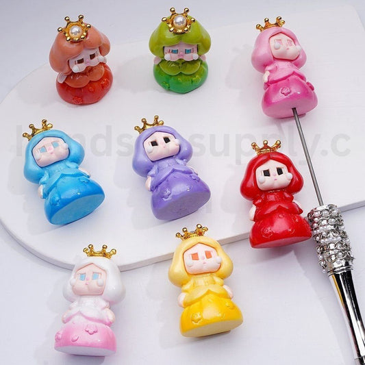 Cute Queen Princess with Crown Findin Unicor Ric Happ Factor Series Pen Topper Pendants, 45*30MM, Random Mix