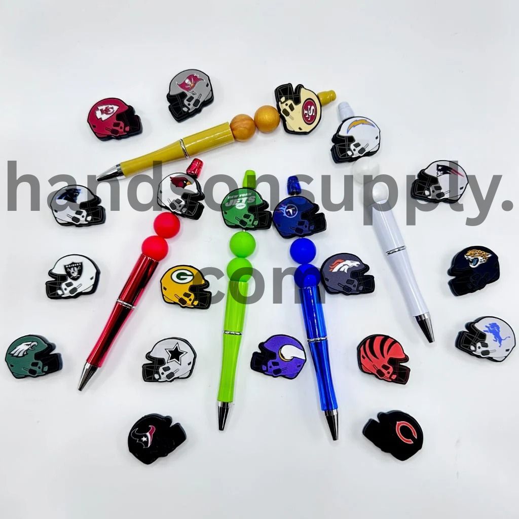 Philadelphia Green Football USA American Football Team Helmet Sports Silicone Focal Beads