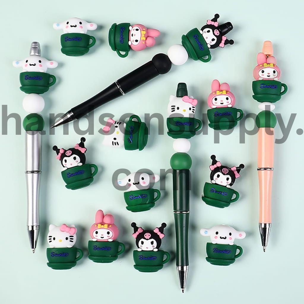 3D Adorable Coffee Cup Characters Series Silicone Focal Beads