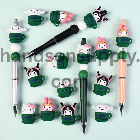 3D Adorable Coffee Cup Characters Series Silicone Focal Beads