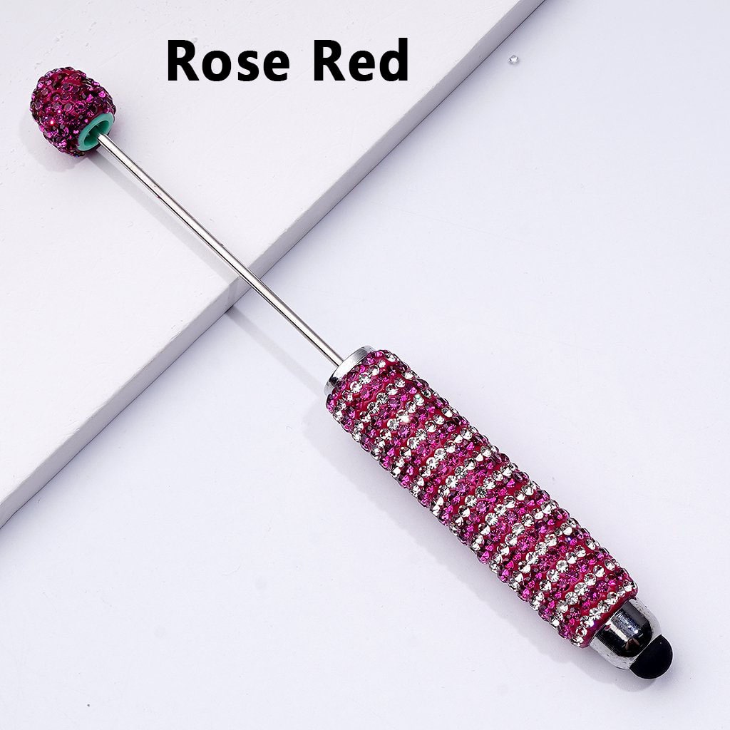 Glamorous Beadable Stylus Pens – Sparkling Double-Color Rhinestones & Clay Design
