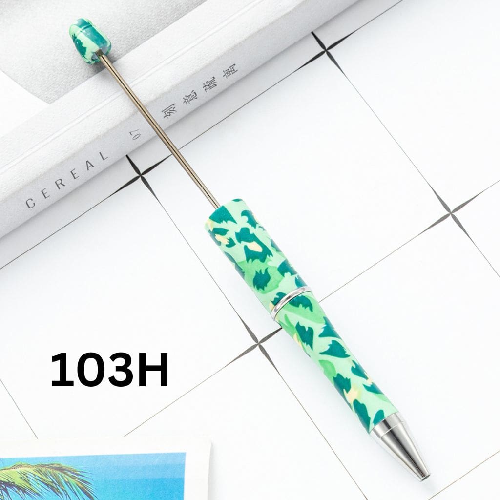 Camo Green Leafs Printed Beadable Pens Number 103H