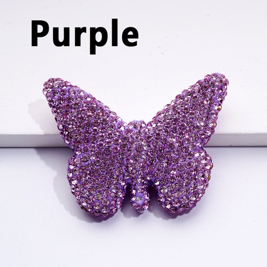 Elegant Multi-Color Butterfly Clay Beads Adorned with Sparkling Rhinestones Approx. 54x41MM