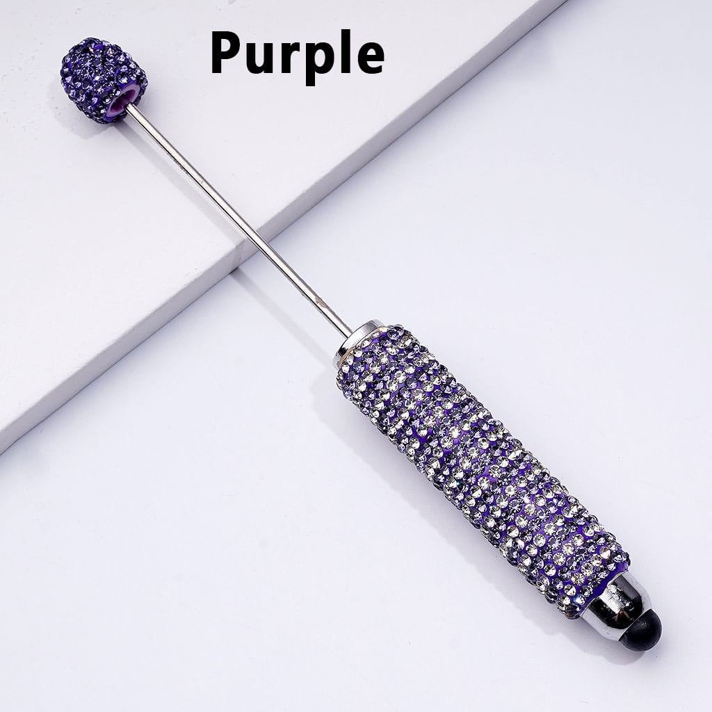 Glamorous Beadable Stylus Pens – Sparkling Double-Color Rhinestones & Clay Design