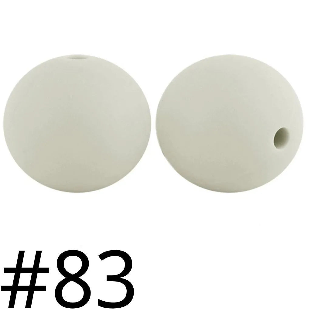Silicone Beads, Solid Colors, 15 mm