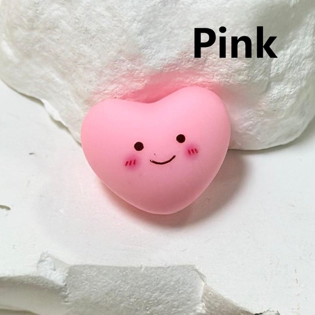 Solid Color Smile Face Heart Acrylic Beads, Around 23*19MM
