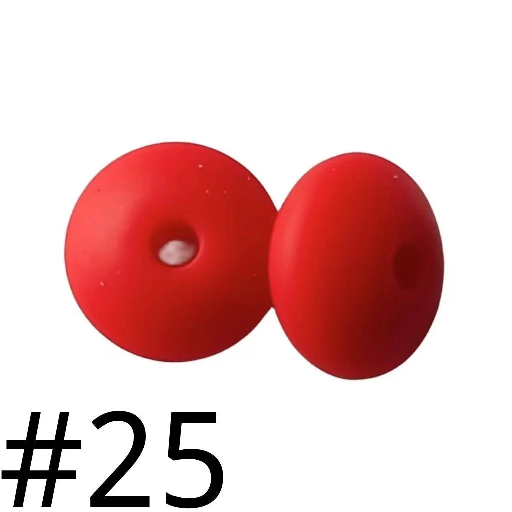 Lentil Silicone Beads Spacers Saucers 12mm