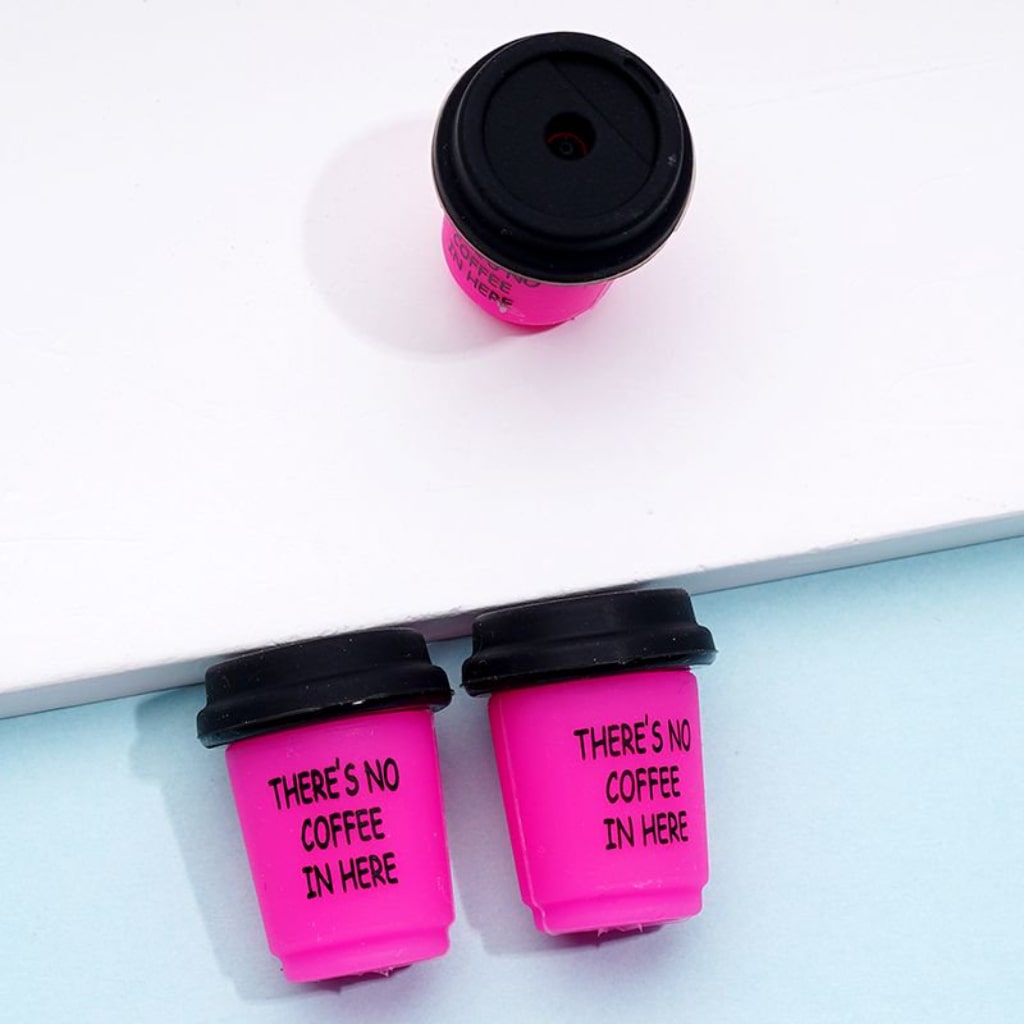 There's No Coffee In Here 3D Cute Coffee Cup Bottle Silicone Focal Beads