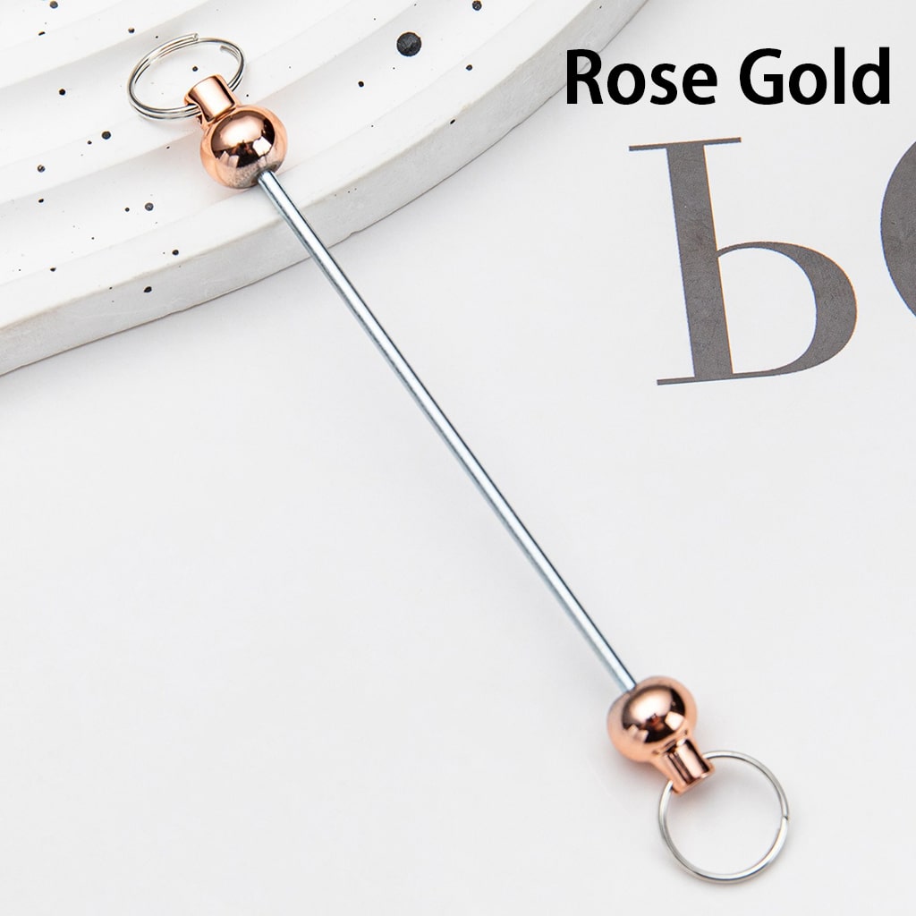 DIY Metallic Keychain Bar Accessories in Metallic Colors with Round Beads 10cm