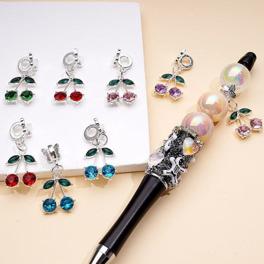 Dangle Butterfly & Crescent Moon Charms Silver Alloy Bail Beads Rhinestone Pendant Jewelry