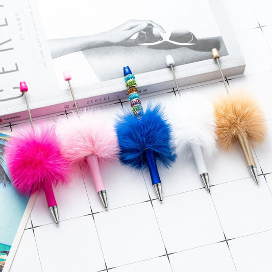 Pom Pom Beadable Pens Pompom Pon Pon Beaded Pens Ponpon