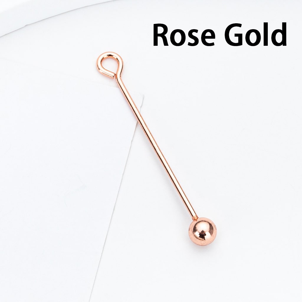 DIY Beadable Sterling Alloy Pearl Bead Detachable Spiral Needle  9-Pin Jewelry Accessories 48MM