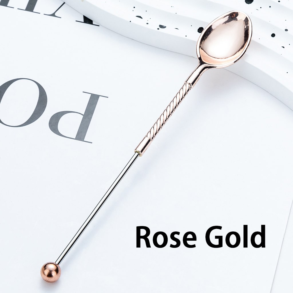 Diy Beadable Mini Cute Metallic DIY Spoon 151MM Random Mix