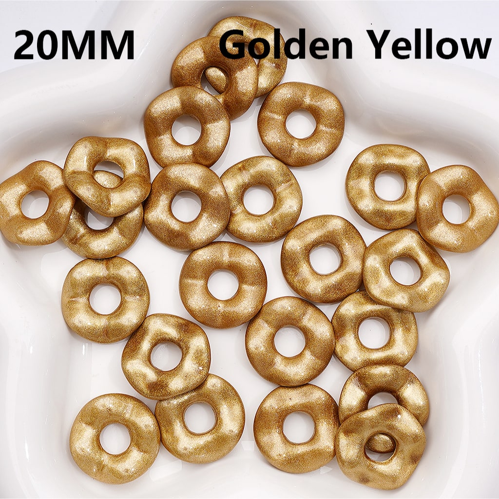 Wave Shape Spacer Acrylic Beads Large Hole Multicolor or Single Shade 20MM