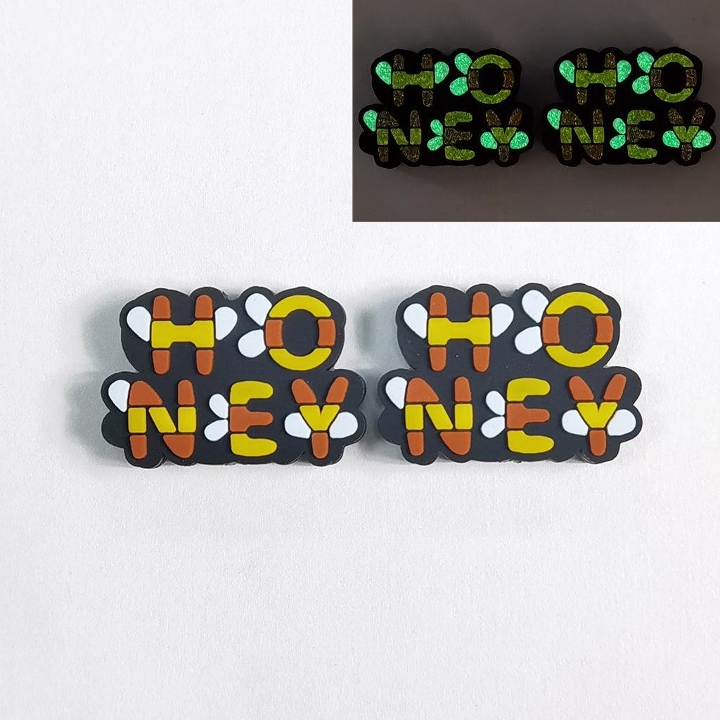 Colorful Word Honey Luminous Silicone Focal Beads