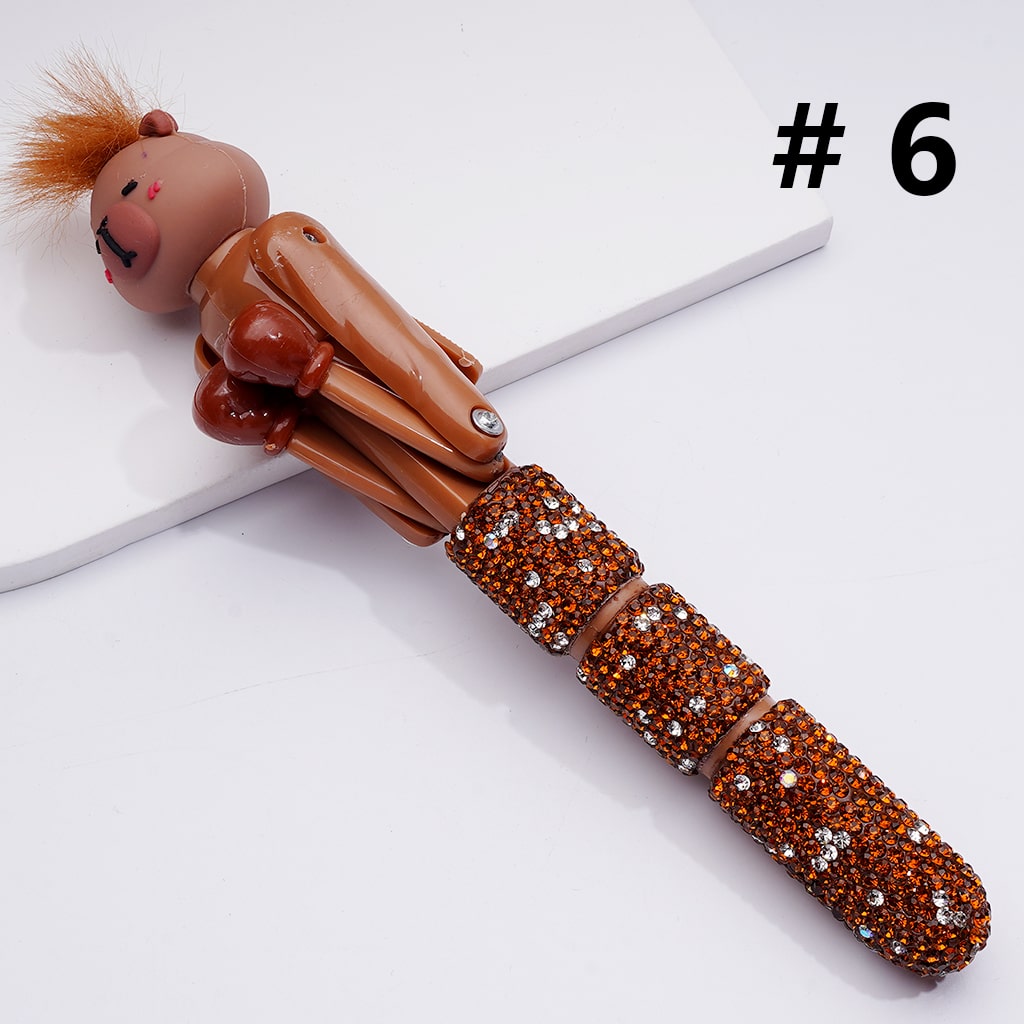 Cute Large Cartoon Kurom Elk Bear Alien Cat Astronaut Unicor Ghost Face Pumpkin with Movable Boxing Arms Shiny Rhinestones Beadable Clay Pens
