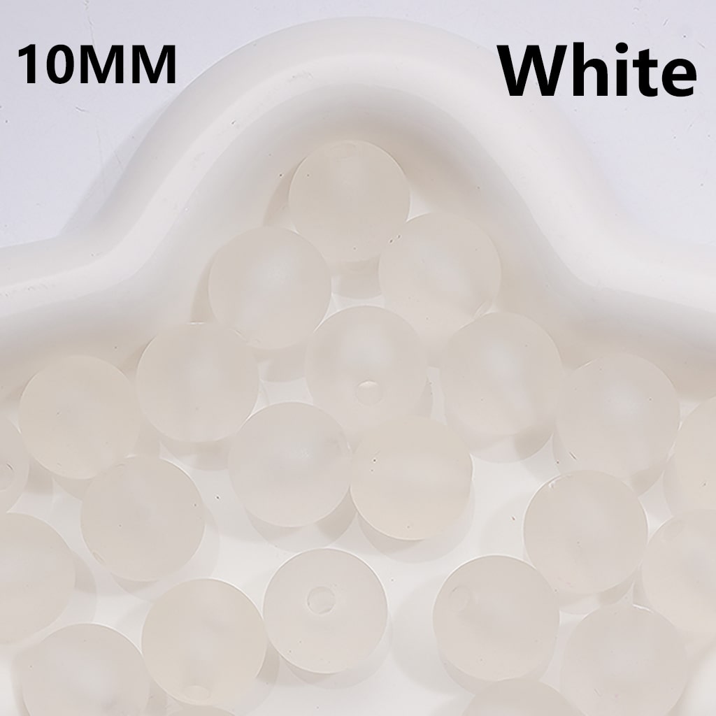 Multi-Color Translucent Frosted Matte Round Acrylic Beads 10MM, (Single Color is available for 900pcs(Whole bag))