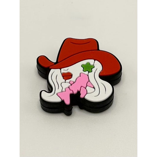 Cow Girl Dolly Partom Silicone Focal Beads