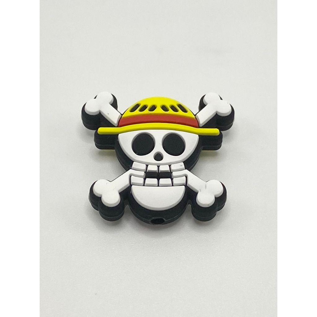 Skull Yellow Hat Silicone Focal Beads