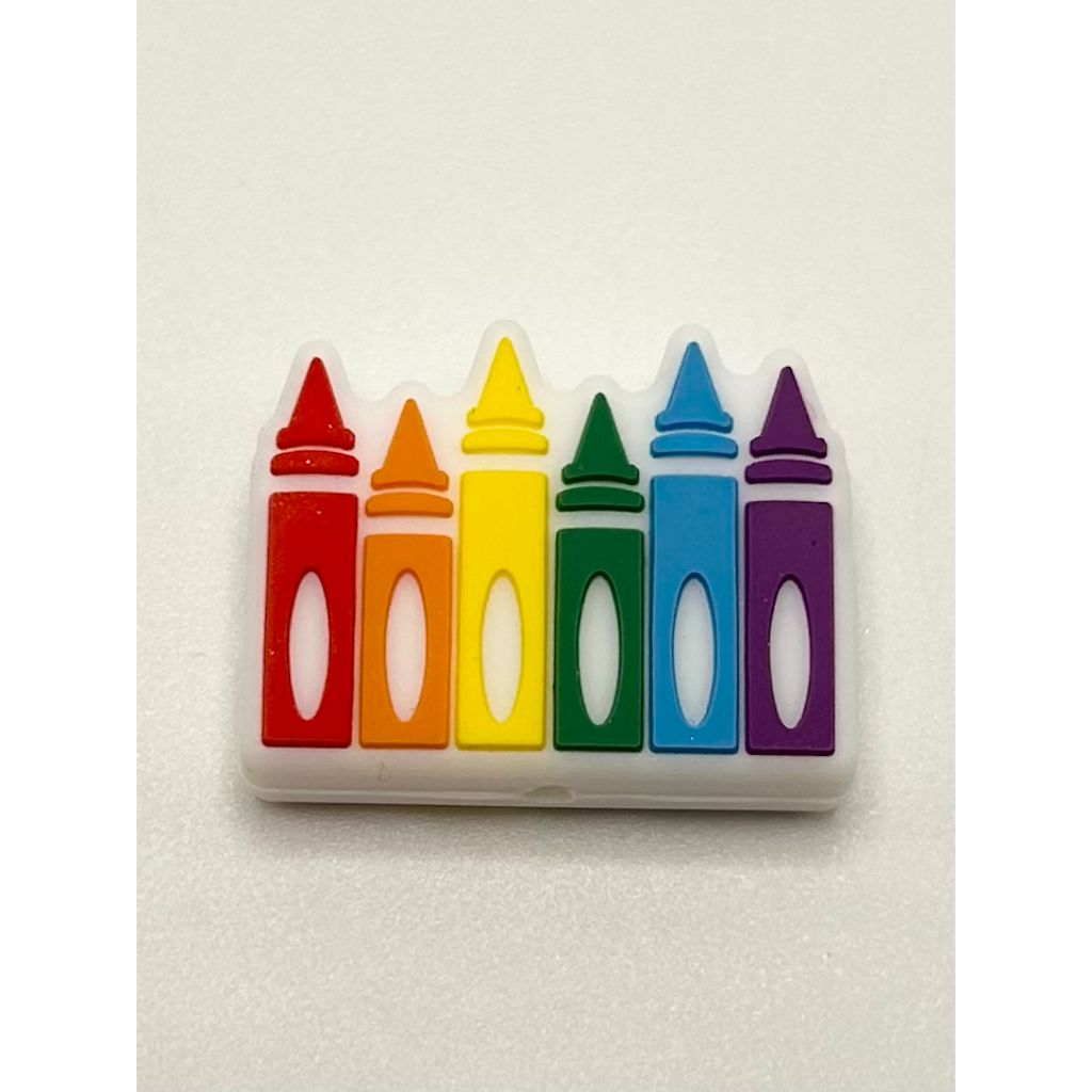 Crayon School House Colorful Silicone Focal Beads
