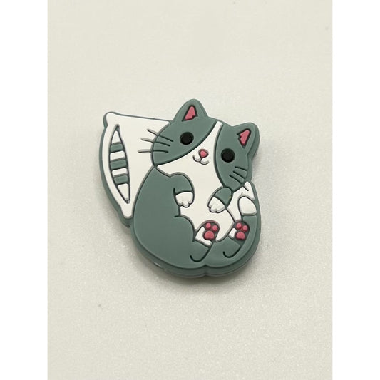 Cartoon Cute Cat on Pillow Silicone Focal Beads