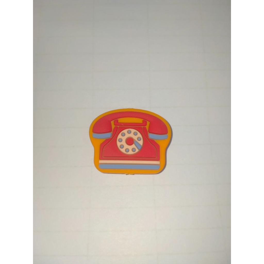 Telephone Red-Orange Silicone Focal Beads