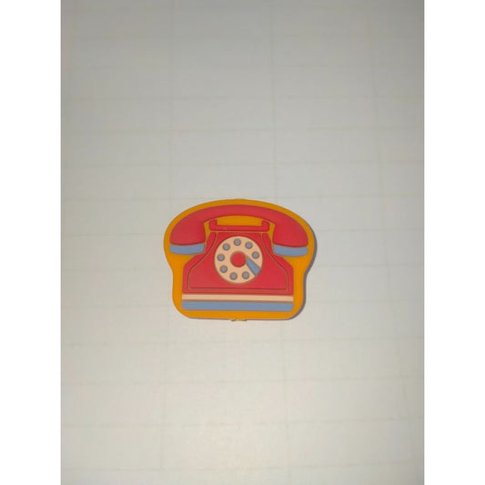 Telephone Red-Orange Silicone Focal Beads