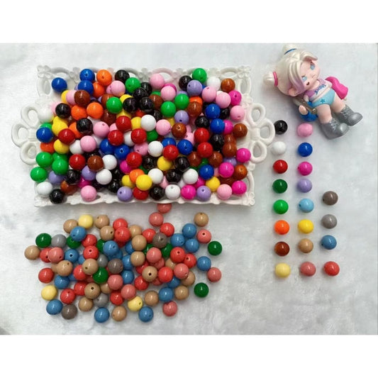Round Stoving Varnish Acrylic Beads 16mm, Random Mix Color