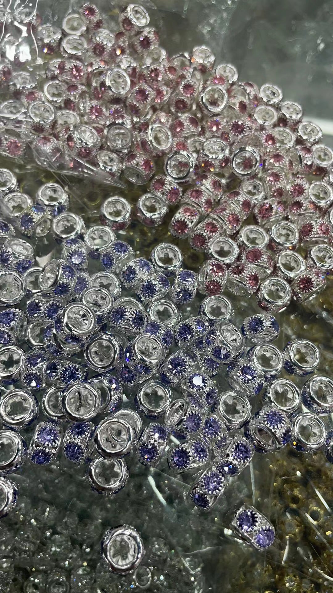 Pink & Purple Rhinestone Spacer, 10mm