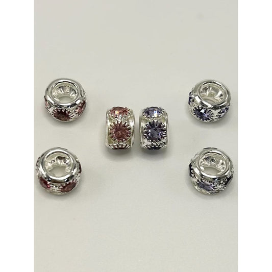 Pink & Purple Rhinestone Spacer, 10mm