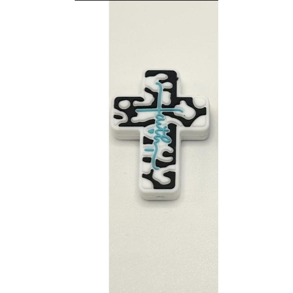 Jesus Faith Cross Silicone Focal Beads