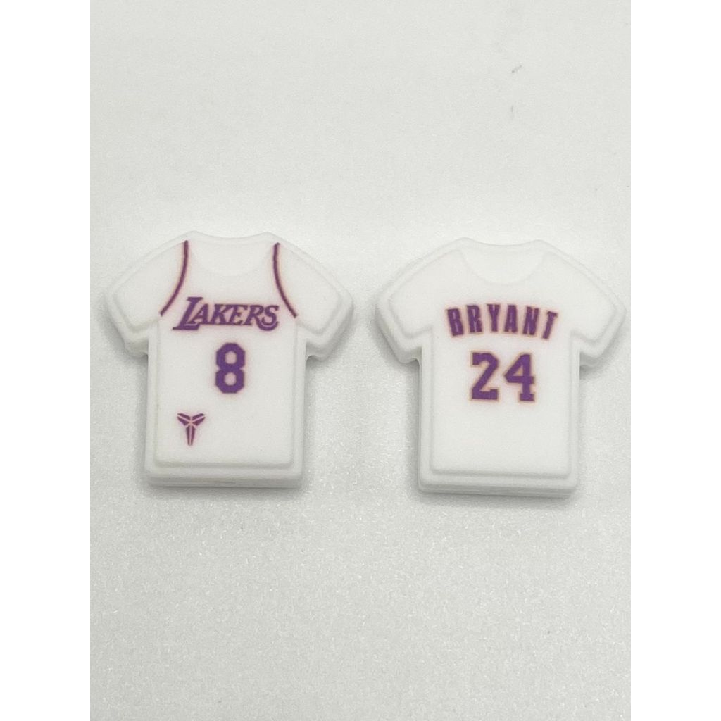 Bryant 24 & LA Basketball 8 Printed Jersey Silicone Focal Beads PLEASE READ DESCRIPTION