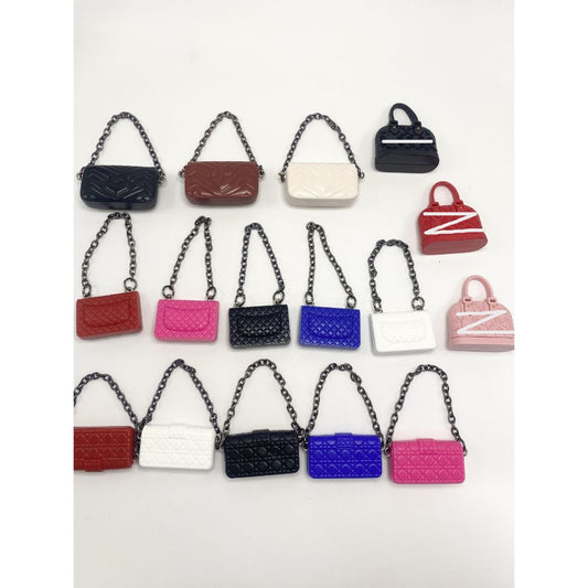 NO HOLE - Inspired Bag Purse Rubber Charm with Chain