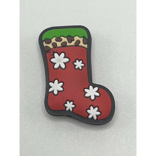 Flower Christmas Sock with Silicone Focal Beads