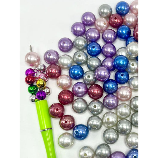 Shiny Round Like Dazzling Fireworks Acrylic Beads, 16mm, KQ