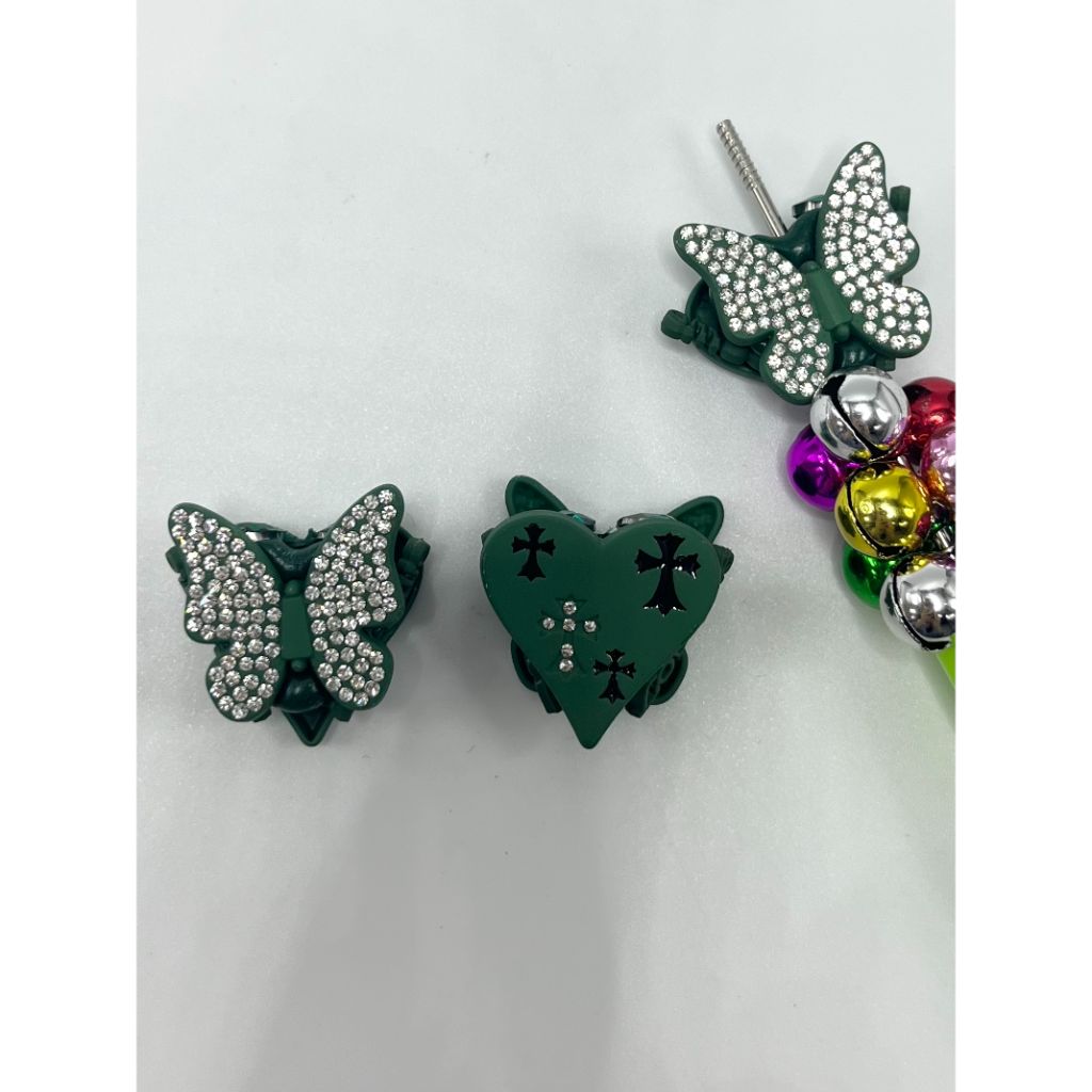 Clay Beads with Printed Cross Heart & Butterfly, ZY