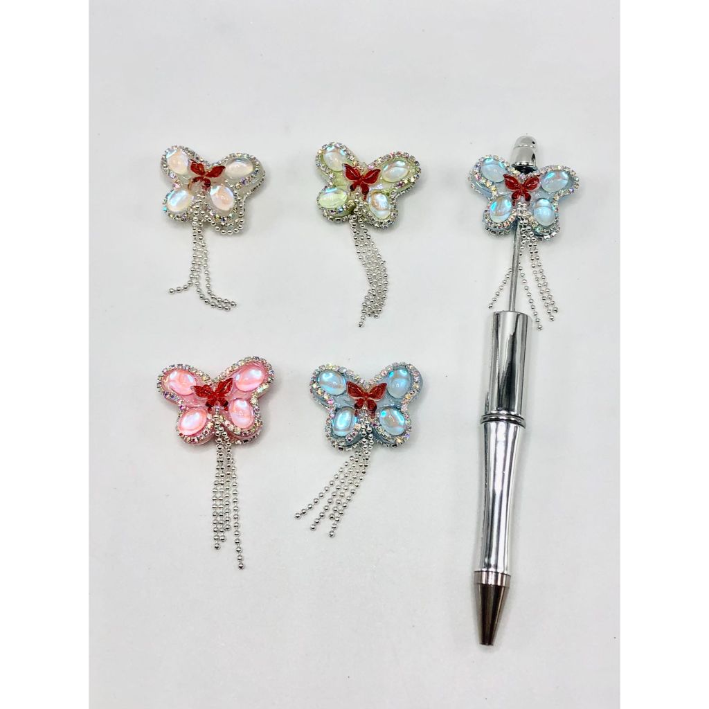 Acrylic Fancy Beads with Butterfly and Chain, Butterfly Acrylic Beads FF