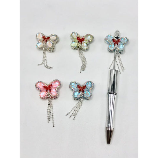 Acrylic Fancy Beads with Butterfly and Chain, Butterfly Acrylic Beads FF