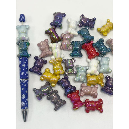 Shiny Bear Acrylic Beads, XY