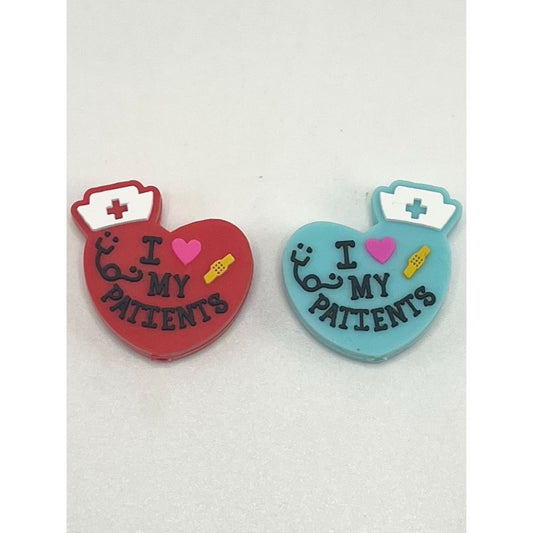 Heart Nurse Doctor I Love My Patients Silicone Focal Beads