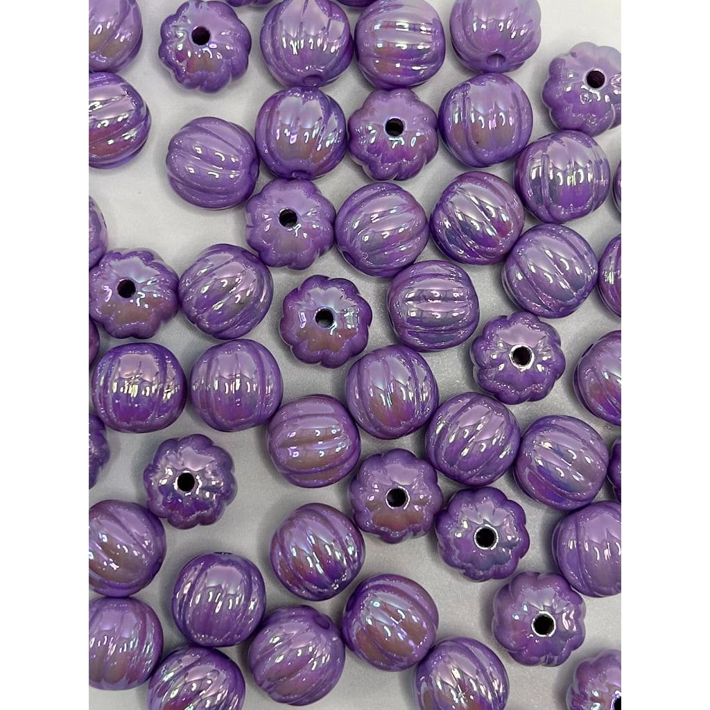 UV finish Textured Pumpkin Shaped Acrylic Beads with Stripes, 16mm, Random Mix, LD, Please Read the Description