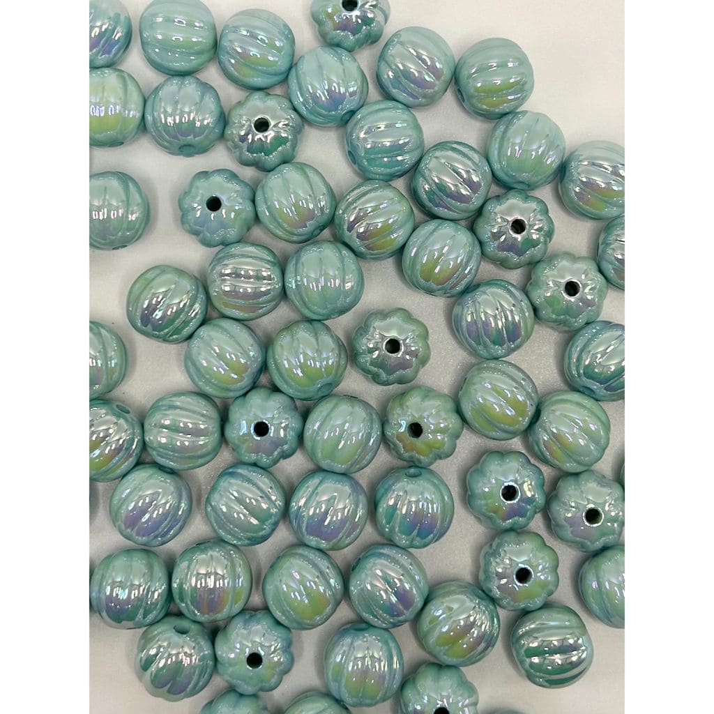 UV finish Textured Pumpkin Shaped Acrylic Beads with Stripes, 16mm, Random Mix, LD, Please Read the Description
