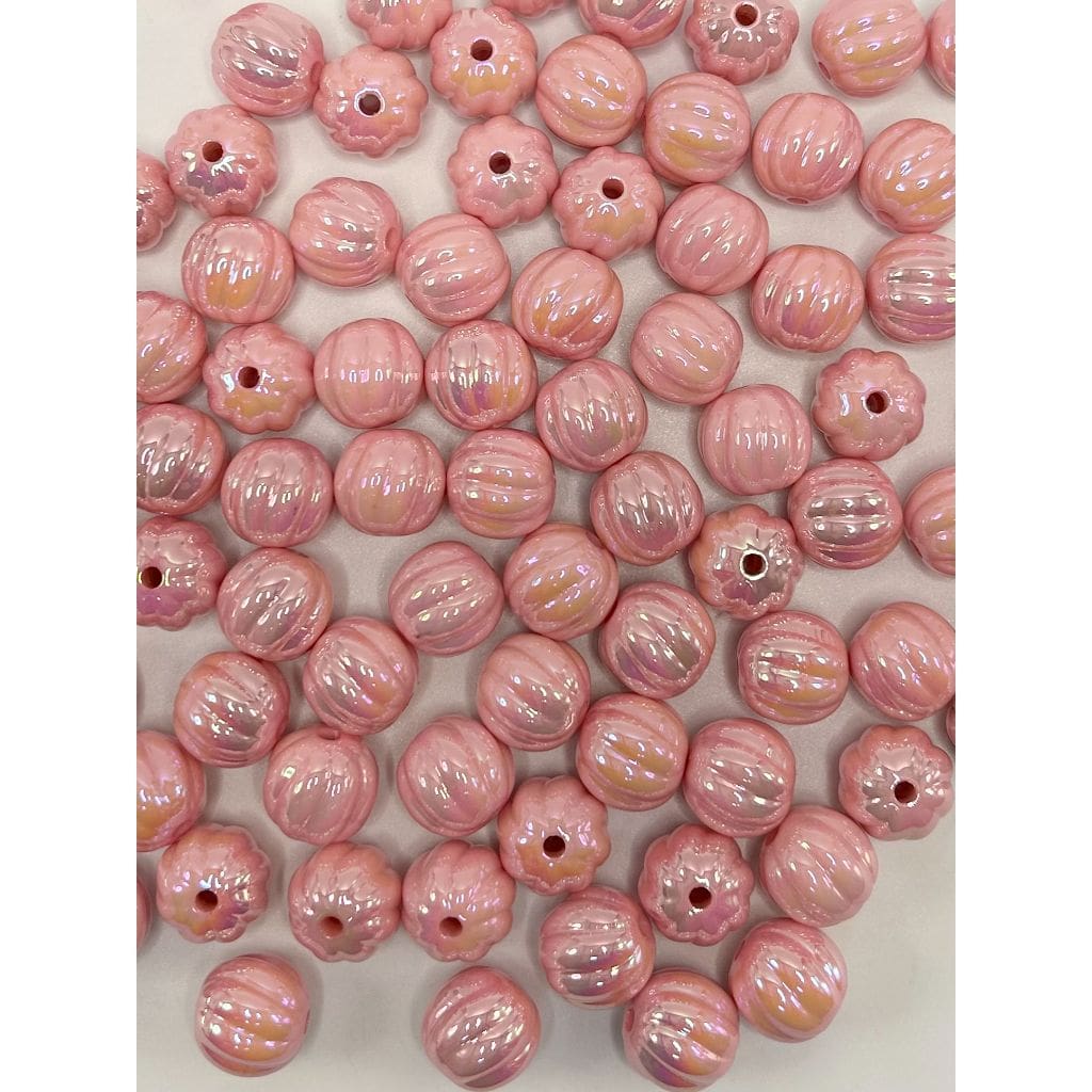 UV finish Textured Pumpkin Shaped Acrylic Beads with Stripes, 16mm, Random Mix, LD, Please Read the Description