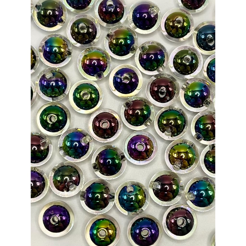 Shiny Clear See-through Double Layer Acrylic Beads, 16mm, Random Mix, LD
