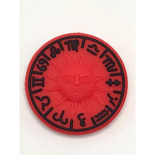 Zodiac Sign Red Sun Round Silicone Focal Beads